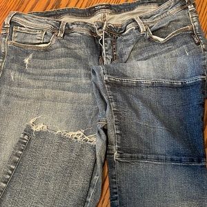 Silver Skinny Ankle Jeans